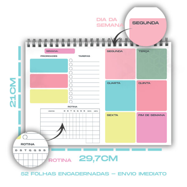 Planner Semanal 52 folhas