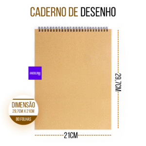 Bloco de Desenho A4 (21cm x 29,7cm) - 90g com 80 Fls