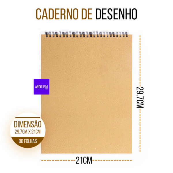 Bloco de Desenho A4 (21cm x 29,7cm) - 90g com 80 Fls