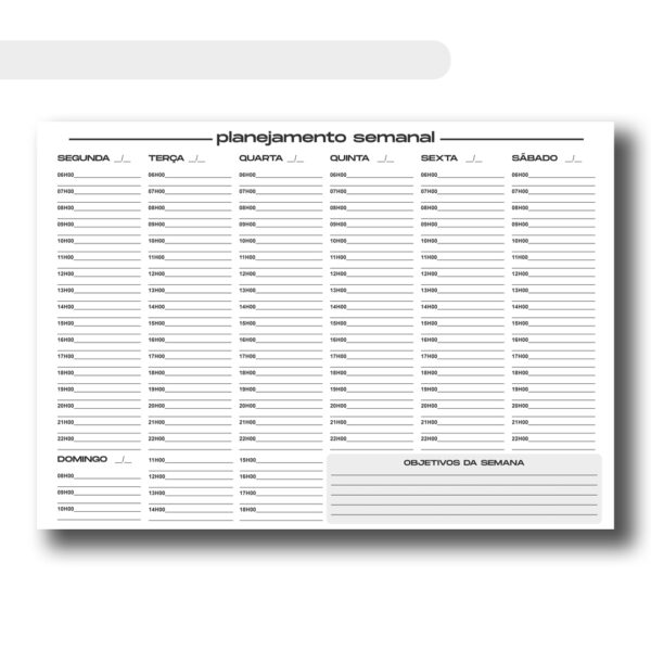 Planner Semanal Elegante de Mesa Blocado com 50 Folhas - (29,7cm x 21cm) - Imagem 2