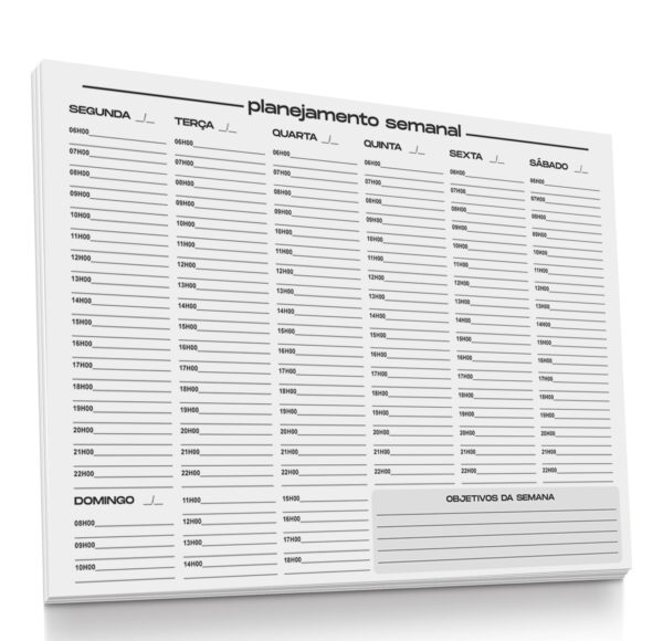 Planner Semanal Elegante de Mesa Blocado com 50 Folhas - (29,7cm x 21cm) - Imagem 3
