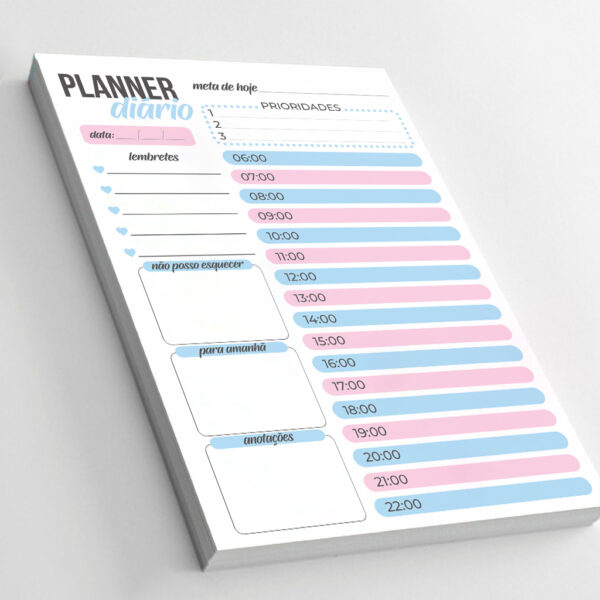 Planner Diário - Pronta Entrega - 50 Folhas - 15x21cm (Folhas Destacáveis) - Imagem 4