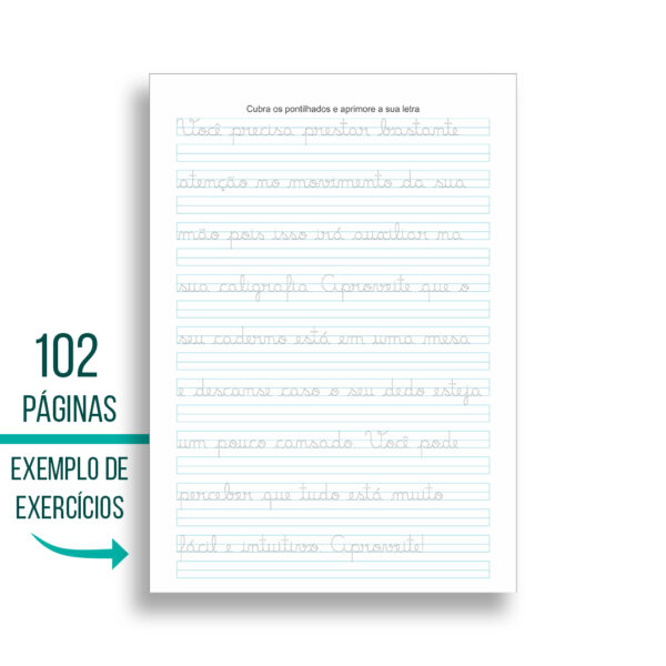 Caderno de Caligrafia Letra Cursiva com 102 Páginas – Escrever Bonito com Facilidade - CAPA DURA - Imagem 3