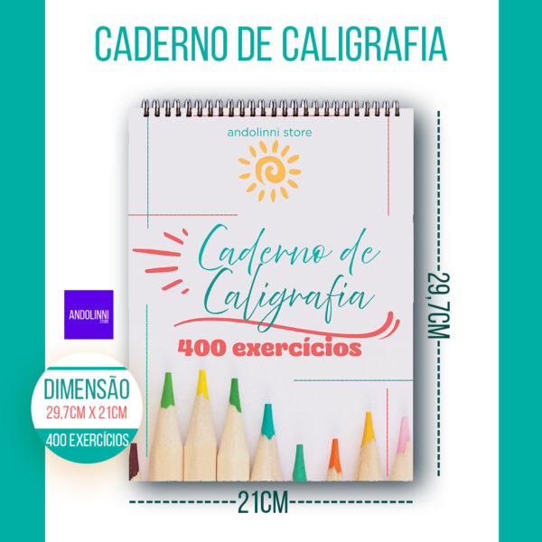 Caderno de Caligrafia Letra Cursiva com 102 Páginas – Escrever Bonito com Facilidade - CAPA DURA - Imagem 2