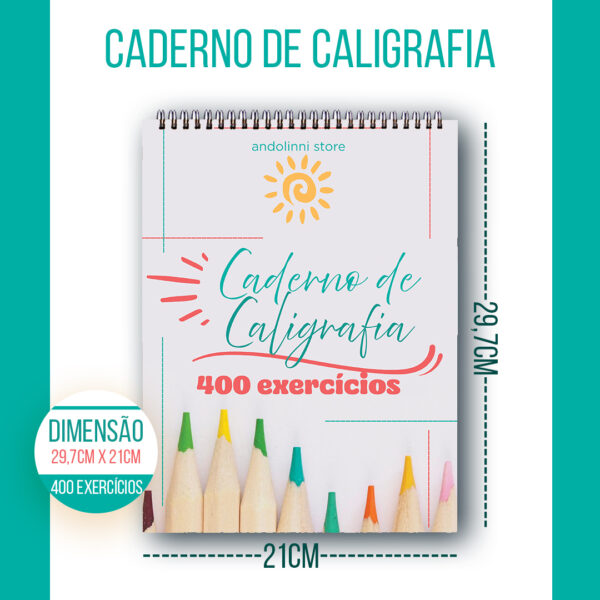 Caderno de Caligrafia Letra Cursiva com 102 Páginas – Escrever Bonito com Facilidade - CAPA DURA - Imagem 5